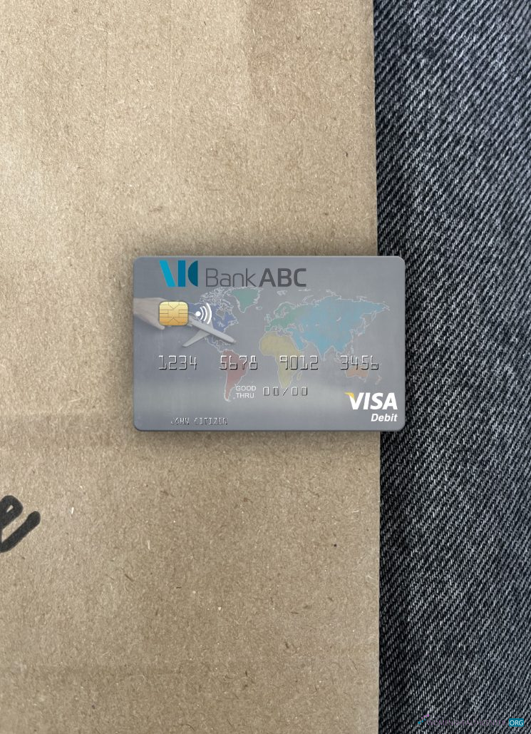 Download Jordan Arab Banking Corporation (ABC) visa debit card photolook front Photoshop template